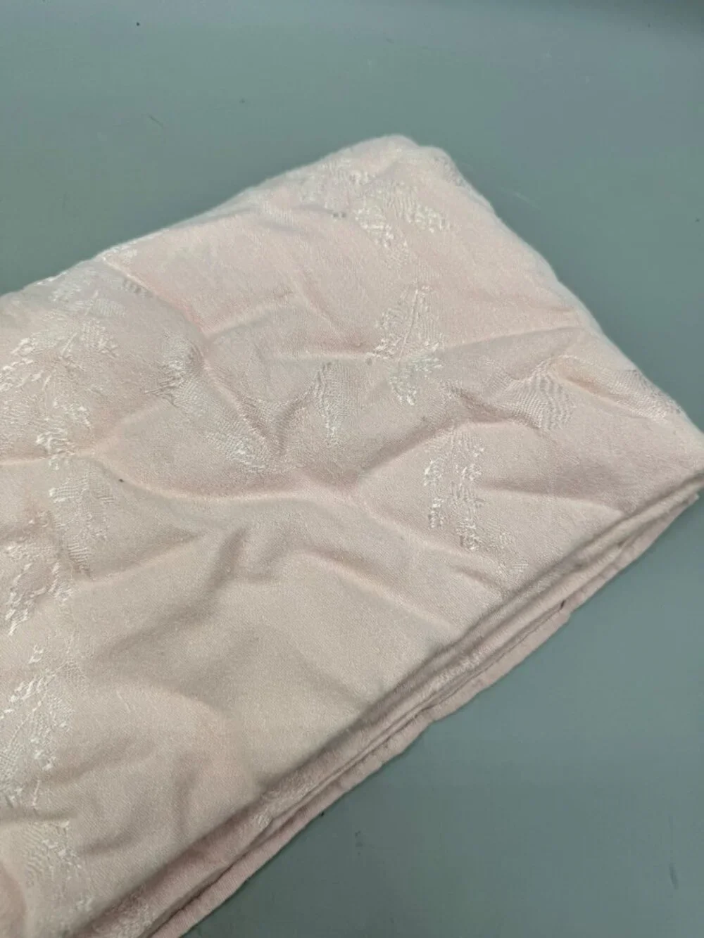 light Pink Embroidered tablecloth rectangle floral Easter spring 52x70